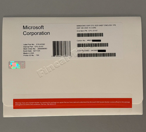 New win server 2025 - new, standard